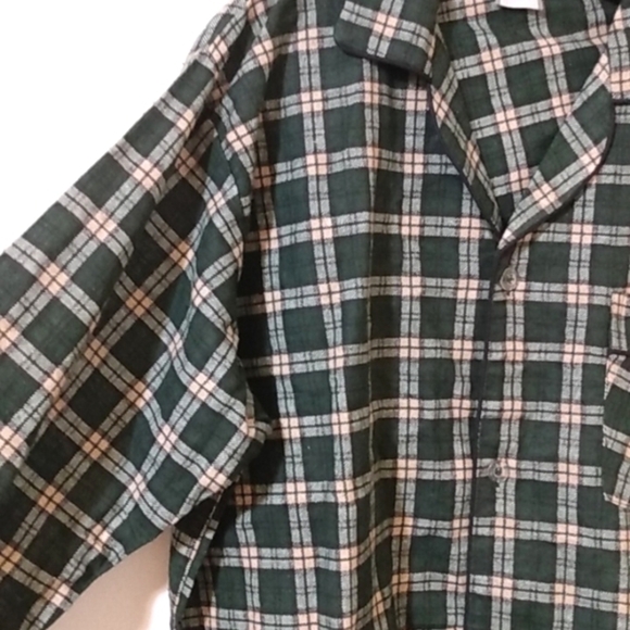 TEN WEST DARK GREEN PLAID PAJAMA PANTS & LONG SLEEVE SHIRT SET SIZE XL EUC - Picture 2 of 8